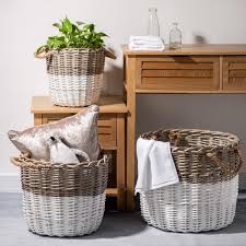 Plus, it's great for storing all of their nursery essentials. Glitzhome Natural White Round Wicker Baskets Set Of 3 1504203390 The Home Depot Wicker Laundry Basket Wicker Baskets Basket Sets