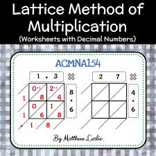Lattice Method Of Multiplication Worksheets With Decimal Numbers Lattice Method Lattice Method Of Multiplication Multiplication Worksheets