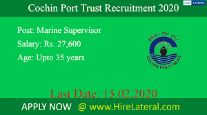 Cochin fisheries harbour comes under civil engineering department and stores department comes variables under study. Cochin Port Trust Marine Supervisor Recruitment 2021 Cochin Port Trust Invites Application For The Position Marine Supervisor Etc Read Details Eligibility Criteria Mentioned Below For The Vacancy And Eligible Candidates Can Submit Their Application Directly