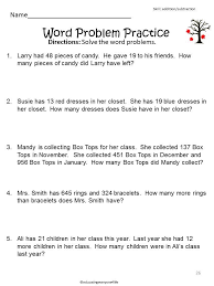 The main components of teaching addition and subtraction word problems include: Math Word Problems 3rd Grade Images