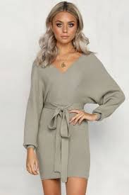 Women S V Neck Long Sleeve Dress Casual Tie Waist Sweater Dresses Long Sleeve Dress Sweater Dress Long Sleeve Casual Dress