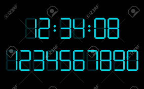 Download a free preview or high quality adobe illustrator ai, eps, pdf and high resolution jpeg versions. Digital Numbers Set Vector Clock Font Neon Alarm Royalty Free Cliparts Vectors And Stock Illustration Image 87972491