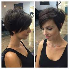 Chic Messy Brunette Pixie Bob Short Hair With Layers Long Pixie Hairstyles Short Hairstyles For Thick Hair