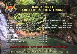 Operasi air terjun dibuka dari jam 8.00 pagi sehingga 6.00 petang. Harga Tiket Air Terjun Kota Tinggi Viral Media Johor Facebook