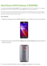 Hard Reset ASUS Zenfone 2 ZE550ML ...