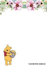 Free Classic Winnie The Pooh Baby Shower Invitations Free Printable Baby Birthday Invitations Free Printable Baby Shower Invitations Baby Shower Invitations