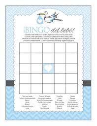 Instant Download Blue Stork Spanish Baby Shower Games Pack Etsy Stork Baby Showers Baby Shower Games Baby Shower Bingo