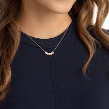 Swarovski Sunshine Necklace White Rose Gold Tone 5459590 In 2021 Sunshine Necklace Gold Bridal Necklace Bridal Necklace