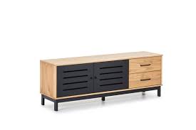 Bobochic Meuble Tv 141 Cm Austin Noir Et Bois Clair Vente De Bobochic Conforama