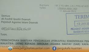 Alamat pejabat agama & masjid daerah. Permohonan Bantuan Pengurusan Perkapita Kementerian Pendidikan Malaysia 2016 Persatuan Guru Guru Sar Kafa Daerah Kuantan