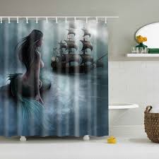 Shop pirate ship bathroom decor at target™. Mermaid Pirate Ship Painting Shower Curtain Medival Coastal Bath Decor Gojeek