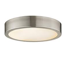Fifth And Main Lighting Cadence 125 Watt Equivalence Brushed Nickel Integrated Led Disc Flush Mount With Glass Shade Wl 2236 The Home Depot Led Flush Mount Flush Mount Lighting Glass Shades