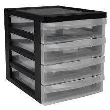 Tour De Rangement A5 Noire 4 Tiroirs Transparent Boite De Rangement Rangement Rangement Et Entretien Gifi