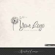 Premade Dandelion Logo Dandelion Logo Logo Design Floral Logo Flower Logo Simple Logo Design Black And Whit Simple Logo Design Whimsical Logo Flower Logo