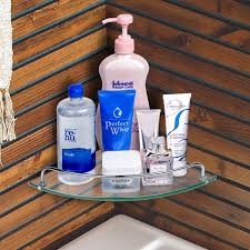 1.5 out of 5 stars with 6 ratings. Amazon Com Vdomus Bathroom Tempered Glass Corner Shelf Stainless Steel Shower Shelf With Rail Updated Home Improvement