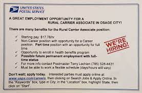Now Hiring Employment Opportunities Rural Carrier United States Postal Service