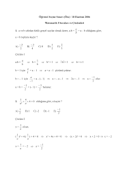 Ana sayfa / matematik bölümü / üniversite hazırlık /. 2006 Oss Mat 1 Soru Ve Cozumleri