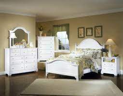 Blue and white stripes work really well in the bedroom. Cottage Snow White Bedroom Set Vaughan Bassett Furniture