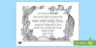 John 316 coloring page with all the words. John 3 16 Mindfulness Coloring Page