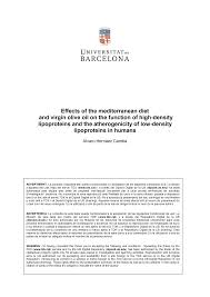 Effects of the mediterranean diet and virgin olive oil