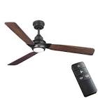 Home Ester 54-inch Indoor Covered Outdoor Matte Black Ceiling Fan wi    72259