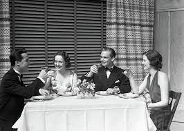 Now, if only they'd show up. 1930s Dinner Party Two Couples Greeting Card For Sale By Vintage Images