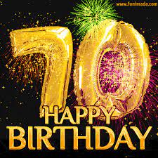 Happy 70th birthday gif animated happy 70th birthday gif image for facebook, twitter, whatsapp and other messengers to share. Happy 70th Birthday Animated Gifs Download On Funimada Com