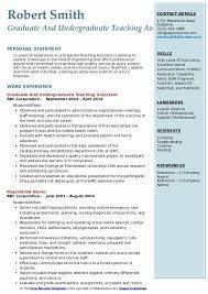 View hundreds of graduate teaching assistant resume examples to learn the best format, verbs, and fonts to use. Graduate Teaching Assistant Resume Samples Qwikresume