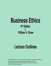 Shaw9e Ppt Ch01 1 Pdf Business Ethics 9th Edition By William H Shaw Lecture Outlines This Multimedia Product And Its Contents Are Protected Under Course Hero