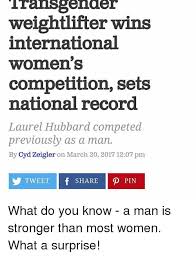 Laurel hubbard, do të jetë atletja e parë transgjinore që do të garojë në lojërat olimpike. Transgender Weightlifter Wins International Women S Competition Sets National Record Laurel Hubbard Competed Previously As A Man By Cyd Zeigler On March 20 2017 1207 Pm Tweet F Share Isd Pin What