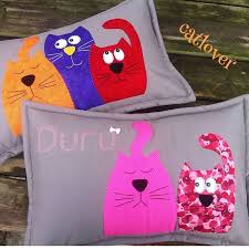 Homemadepillow Aplike Yastik Kedi Yorgan Desenleri