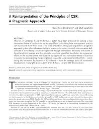 Oskar's deepest wish is to be able to ride on the prairie with his mother over summer break. Pdf A Reinterpretation Of The Principles Of Csr A Pragmatic Approach