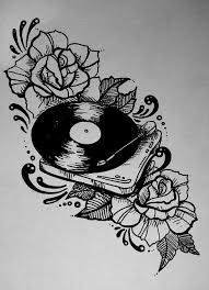 Record Player Roses Traditional Tattoo Style Illustration Music Tattoos Traditional Tattoo Sleeve Tattoos