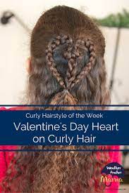 Braided Valentine S Day Heart On Curly Hair Weather Anchor Mama Curly Hair Styles Curly Hair Styles Naturally Kids Curly Hairstyles