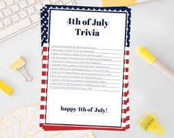 The declaration of independence was formally adopted on july 4th. July 4th Trivia Etsy