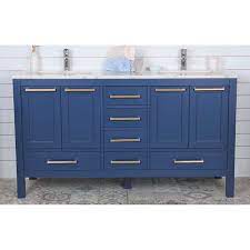 We have bathroom vanity sets for single and double bathrooms. Grove 60 Inch Navy Blue Bathroom Vanity