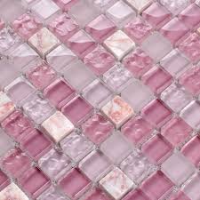 I got a contact from bondera and wrote to them, telling them about my upcoming tile project and asked them if they might send me enough of their product for my. Light Purple Stone And Glass Mosaic Tile Square Bathroom Wall Decor