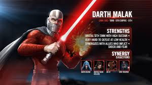 These reason why i chose to modify his lightsaber stats instead of malak's tag is because the tag used for malak in the final duel is the same tag used on deck 3 on the star forge. Kit Reveal Darth Malak Star Wars Galaxy Of Heroes Forums