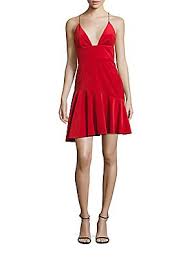 Abs Velvet Ruffle Hem Dress Saks Com