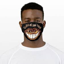 Mad Cheshire Cat Cloth Face Mask Zazzle Com In 2020 Face Mask Funny Face Mask Face
