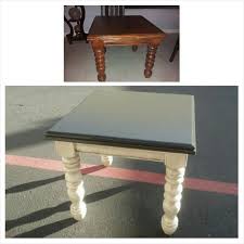Black And White End Table Painted Black And White End Table Upcycle We Bought If For 5 00 Chalk Paint Glaze And Distressed White End Tables Paint Furniture Furniture Projects