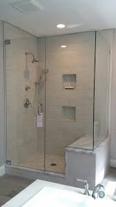 Frameless Shower Door With An Inline Notched Panel And 90 Return Panel Shower Doors Frameless Shower Doors Bathrooms Remodel