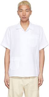 Engineered Garments White Cotton Crepe Camp Shirt Modesens