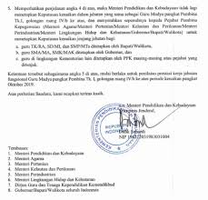 Ketentuan jabatan fungsional guru selanjutnya diatur dalam keputusan menpan nomor 84 tahun 1993, dan keputusan bersama menteri pendidikan dan kebudayaan, dan kepala badan administrasi kepegawaian negara nomor 0433/p/1993, nomor 25 tahun 1993. Sk Kenaikan Pangkat Guru Golongan Iv B Keatas Ditetapkan Oleh Bupati Walikota Untuk Guru Tk Sd Dan Smp Serta Gubernur Untuk Guru Sma Smk Pendidikan Kewarganegaraan Pendidikan Kewarganegaraan