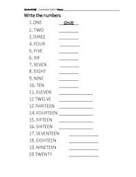 Write the number you hear in words. Writing Numbers 1 20 By Mr H Teachers Pay Teachers