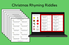 Do you like riddles and picture puzzles? Christmas Rhyming Riddles Speech Therapy Ideas