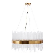 Gold Metal Ceiling Light With Glass Tubes Luminaire Plafond Plafond Metallique Tube En Verre