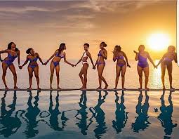 All This Beautiful Melanin With The Sun Setting Behind Them We Love It Manmzelnica Theblackbachelorette Ba Friendship Photoshoot Bachelorette Black Bride
