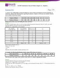 Ncert Solutions Class 10 Maths Chapter 14 Statistics Free