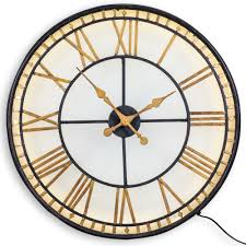 It has white led digits that grab the eye and are easy to read. Large Black And Gold Back Lit Glass Westminster Wall Clock Back Lit Wall Clock Black And Gold Wall Clock